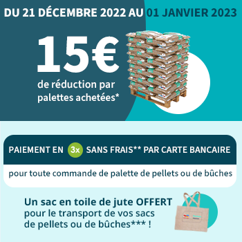 Jusqu'au 1er janvier, 15 euros de réduction par palettes